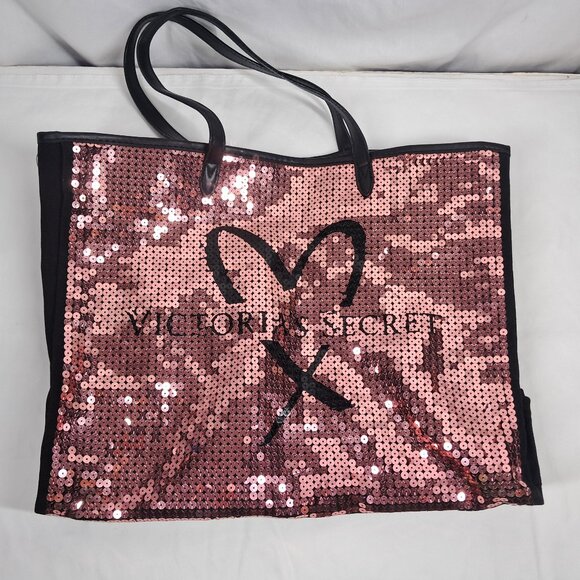 Victoria's Secret Pink Sequin Bling Show Stopper Tote Weekend Bag - Picture 1 of 13